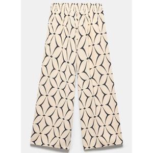 Mint Velvet Cream Geometric Print Wide Leg Trousers